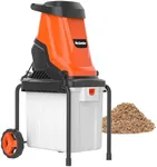 MAXLANDER 15-Amp Electric Wood Chipper, Shredder Mulcher with 50L Collecting Bin, 1.8-Inch Cutting Diameter for Mulching, Composting and Yard Cleanup 15:1 Reduction