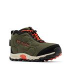 Columbia KIDS FIRECAMP MID 2 WATERPROOF Waterproof Unisex Kids Mid Rise Trekking And Hiking Boots, Green (Nori x Red Quartz) - Children, 11 UK