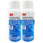 3M Stainless Steel Cleaner & Polish, Cleaning Spray Foam, Ready to Use Cleaner for Metal Surfaces, Remove Water Stain Mark & Fingerprints, Non Greasy & Pleasant Fragrance (283g Each, Pack of 2)