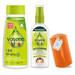 Vosene Kids 3-in-1 Lice Repellent Shampoo 250ml, Apple & Lemon Head Lice Defence Spray 150ml with Nit Comb – Natural Head Lice Treatment for Children, Nit Repellent Spray, Lice Shampoo for Kids