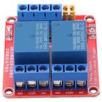 Relay Module 2 Channel 5/12/24V Relay Module Isolated Optocoupler High and Low Level Module, 1PC(24V)