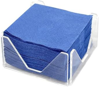 Hostelnovo - Portatovaglioli Cocktail in Metacrilato Trasparente - 10 x 10 cm - Include 50 tovaglioli blu