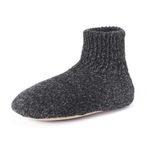 MUK LUKS Men's Morty Ragg Wool Slipper Sock, Black, 2X-Large, Black, XX-Large