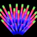 Blu7ive Glow Sticks Bulk, 42pcs Christmas Party Favors Supplies led Foam Sticks 3 Modes Flashing Glow in The Dark Light up Foam Sticks for Birthday, Wedding, Raves,Concert