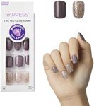 KISS imPRESS Press-On Manicure, Nail Kit, PureFit Technology, Short Press-On Nails, Square, Flawless, Includes Prep Pad, Mini File, Cuticle Stick, and 30 Fake Nails