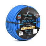 Zephyr Next-gen Garden Hose (1/2" x 50ft, Ultra-Light Flexible Rubber, No Fittings), Blue