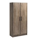 Prepac Elite 2 Door Standing Storage Cabinet, 16" D x 32" W x 65" H, Drifted Gray