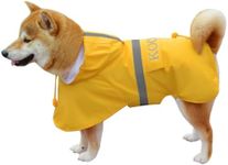 KOOGAL Pet Large Dog Raincoat Apparel Poncho Waterproof for Medium Large Sized for Dog Raincoat Clothes (Yellow, 2XL)