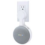 (White) - AMORTEK Outlet Wall Mount Holder for Google Nest Mini (Home Mini 2nd Gen), A Space-Saving Accessories for Google Nest Mini Voice Assistant 2nd Generation (White)