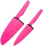 stay sharp Santoku and Utility Knife Duo Set with Pink PP Handle