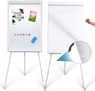 DexBoard 2-Pack Magnetic Dry Erase Easel Set – 36" x 24" Adjustable Height Whiteboard with Tripod Stand, Flipchart Paper, Magnets & Eraser, Great for Office, Classroom & Presentations -White Frame