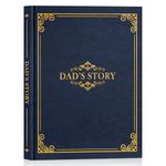 Lanpn Dad Life Story Journal with 300+ Questions, Gifts for Dad Father's Day Birthday Christmas Dads Memory Keepsake Book to Fill Out Leather Father Story Guided Journal to Share Life & Love (Blue)