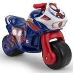 INJUSA - Twin Dessert Spidey Moto Ride-on, Recommended for Children +18 Months, with Permanent and Waterproof Decoration, Carrying Handle and Wide Plastic Wheels, Blue Colour (Non Electric)