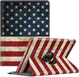 Fintie Rotating Case for iPad 9th Generation (2021) / 8th Generation (2020) / 7th Gen (2019) 10.2 Inch - 360 Degree Rotating Stand Cover with Pencil Holder, Auto Wake Sleep, US Flag