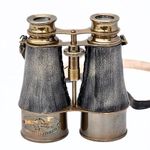 collectiblesBuy Antique Marine Victorian Binoculars Handmade Buffed Leather Cover Belt, 6 inches, Brass