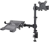 SHOPPINGALL Fully Adjustable Dual Monitor & Laptop Mount Stand for Laptop up to 17" Monitors up to 32" - SA-LH09