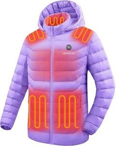Venustas Unisex Heated Jacket with Battery, Heated Coat for Women and Men with Detachable Hood