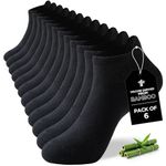 Niorasen Bamboo Socks 6 Pairs: Breathable Sports & Walking Socks, Ankle Height, Anti Blister, Men & Women