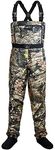 Dark Lightning Camo Breathable Insulated Chest Waders, fit for Men and Women, Perfect for 4 Seasons Fly Fishing Stocking Foot Waders (Camo, X-Large)