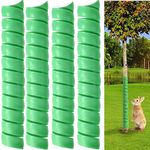 4PCS Tree Trunk Protector, GEDEGOOK Tree Guard Protector, 5CM Plastic Spiral Tree Guard, Tree Bark Protector Tube Wraps to Protect Saplings Plants from Deer Rabbit Cats Rodents Mowers (Green)