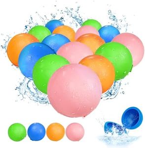 Reusable Water Balloons:16 Pack Refillable Water Bomb Splash Balls Self Sealing Quick Fill - Latex-Free Silicone Water Toys for Kids Adults - Water Games Outside Beach Pool Party
