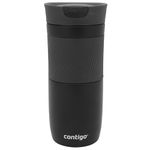 Contigo Byron Snapseal Travel Mug, Stainless Steel Thermal mug, vacuum flask, leakproof tumbler, coffee mug with BPA free Easy-Clean Lid, 470 ml, Matte Black