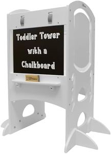 Little Partners Learning Tower with Chalkboard, Soft White