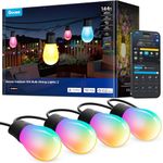 Govee Outdoor S14 Bulb String Lights 2, 144ft Smart RGBIC Warm White Patio Lights with 45 LED Bulbs, 111 Scene Modes for Outdoor Decor, Works with Alexa, Google, Matter, APP Control, IP66 Waterproof