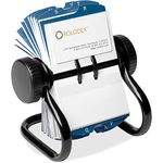 Rolodex Open Rotary Business Card File with 24 Guides, Holds 400 2.63 X 4 Cards, 6.5 X 5.61 X 5.08, Metal, Black