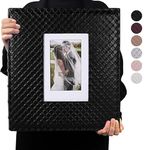 RECUTMS Photo Album 4x6 600 Photos Black Inner Page Button Grain Leather Big Capacity Pockets Pictures Album Birthday Christmas Wedding Anniversary (Black)