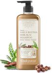 Khadi Pureus Herbals Shreekesha Amla Reetha Shikakai Shampoo for Thick & Strong Hair, Damage Control, Hair Growth & Hair Fall | Herbal Hair Cleanser with Ayurvedic properties & Pure Natural Ingredients for Women & Men (900 ml)