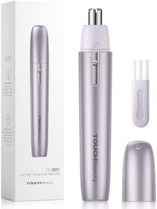 TOUCHBeauty Electric Nose Hair Trimmer - Nose Ear Hair Trimmer with Round Tip, Painless No-Pull with Detachable Water-Resistant Blades, Battery-Operated, Pen-Style Nasal Hair Cutter, Easy to Clean