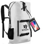 YITGOG Dry Bag 30L Roll Top Waterproof Dry Bag with Phone Pouch, Dry Bag Rucksack for Boating, Kayaking, Paddleboard, Rafting, Swimming, Hiking, Camping (White)