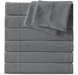 Maple&Stone Twin Flat Sheet 6 Pack,Premium Soft & Breathable,Brushed Microfiber Fabric,Anti-Shrinkage & Non-Fading,Bulk Flat Sheets Only Twin Size (Grey)