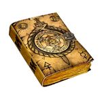 CRAFT JUNKY Vintage Leather Journal Diary for Women and Men Travel Diary Notebook for Writing Deckle Edge Paper (COMPASS_UV, A5 17.78 X 12. 7 CM (A5))
