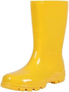 Asgard Women's Mid Calf Rain Boots Short Rubber Boots Waterproof Garden Shoes for Ladies Yellow 40 (9)