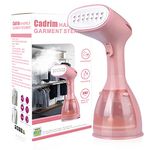 【Upgraded】 Cadrim Steamer for Clothes, Portable Clothes Steamer Handheld Garment Wrinkles Remover 1100W 280ml Travel Steamer Fabric Steam Iron 20s Fast Heat-up Auto-Off for Home Office Travel (Pink)