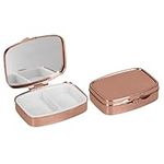 kwmobile 2 Compartment Pill Box - Set of 2X Stainless Steel Travel Box Organizer for Tablets and Prescriptions - Rose Gold