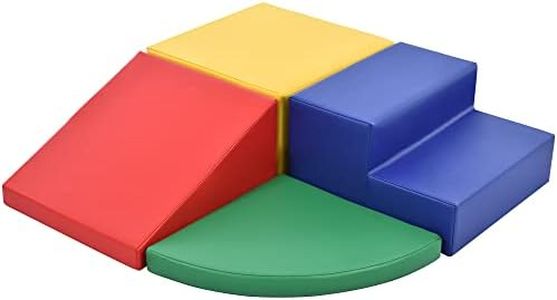 Soft Climb and Crawl Foam Playset, 4 Pieces Safe Soft Foam Nugget Block,Soft Climbing Indoor Set for Preschools, Toddlers, Kids Crawling and Climbing Indoor Active Play Structure