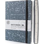 B6 Small Sketchbook for Artists - Art Journal with Thick 120 GSM Acid-Free Ivory Paper, Cute Hardcover Art Sketchbook with Sturdy Binding - B6 5 x 7-inch Lay Flat Mixed Media Sketchbook - ZenART