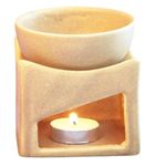 GWAN H TECH 1 Tea Light Candle, Aroma Burner Oil Diffuser Square Shape Ceramic Clay Candle Operated for Home Fragrance