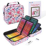 H & B 120 Colored Pencil Set Art Supplies Drawing Kit for Adult Coloring and Kids Colouring Sketchbook with Case