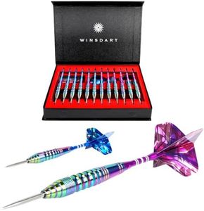 WINSDART Darts Metal Tip Set,Steel Tip Darts,12pcs 22g,Gift Box,Mens Gifts