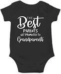 The Best Parents Get Promoted to Grandparents - Funny Baby Essentials Bodysuit - Baby Boy Romper, Black