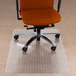 FLODI. Office Chair Mat for High Pile Carpet Floor (75 x 120 cm) 4 mm Thick, Highly Transparent Clear PVC Floor Protection Mat with Studs, Durable and Shatterproof