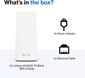 Linksys Velop WiFi 6 Mesh System 3-Pack – Whole Home Coverage