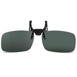 Electomania Polarized Clip-On Sunglasses, Anti-Glare Uv Protection Flip-Up Oval Sunglasses For Prescription Glasses,Men's Sunglasses (Deep Green), Free Size