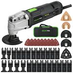 GALAX PRO Oscillating Tool, 260W 6 Variable Speed Oscillating Multi-Tool Kit with Quick-Lock Accessory Change, Oscillating Angle:3°, 40pcs Accessories and Carry Bag