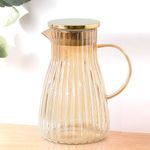 UMAI Borosilicate Glass Water Jug with Airtight Lid (1.5L) | Glass Jar for Water with Handle | Glass Jug for Water | Water Jugs for Dining Table | Detox Water Jar | Water Jar | Diwali Gift