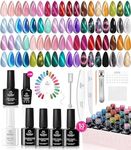 Beetles Cat Eye Gel Nail Polish Set-36 Colors Red Purple Brown Green Burgundy Magnetic Gel Nail Polish with Base Gel Glossy Matte Top Coat Magnet,Soak off UV Nail Gel DIY Nail Art Gift for Women